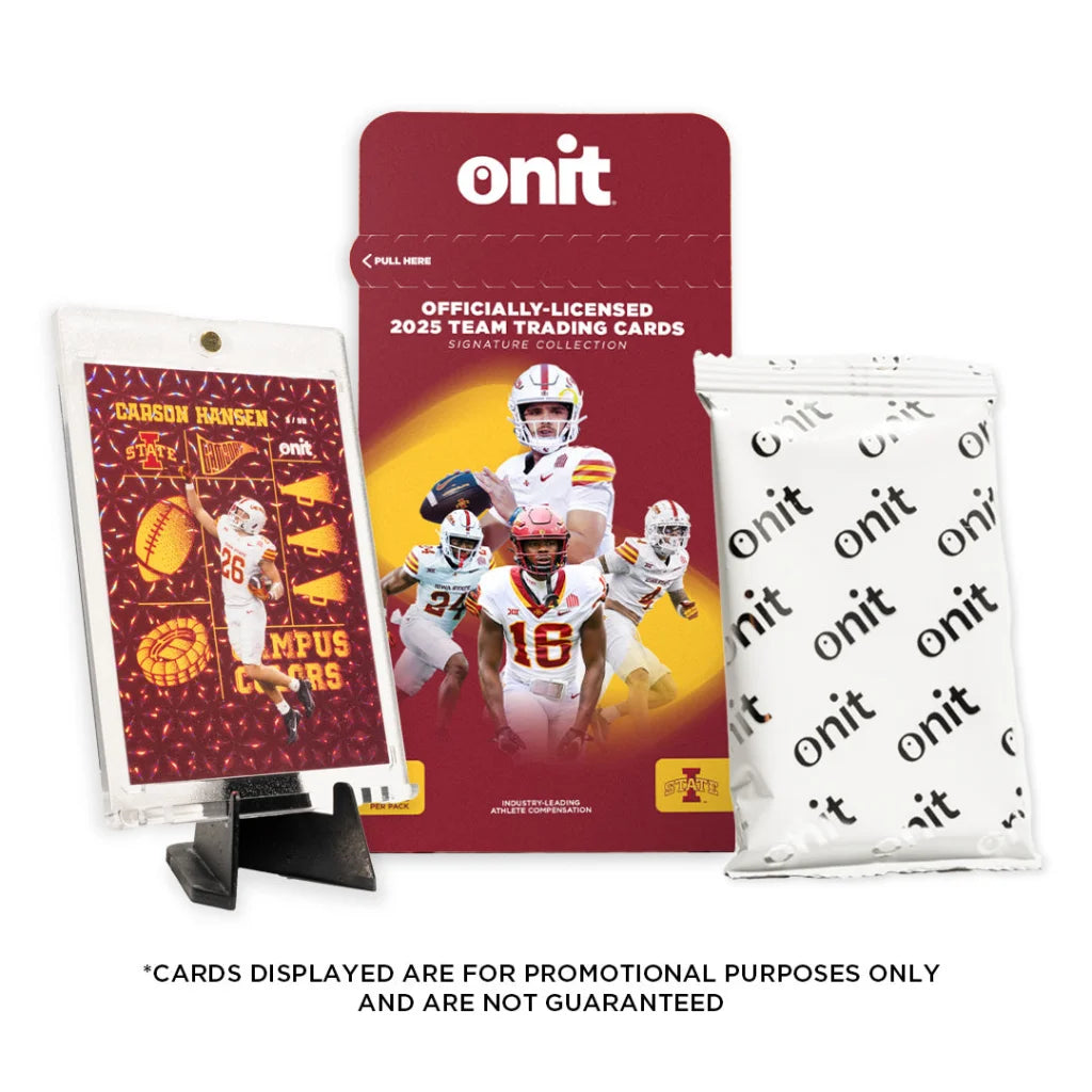 Red and gold Iowa State Cyclones 2025 trading cards single pack