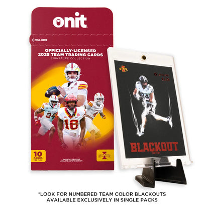 Iowa State trading cards single pack with maroon gold Cyclones blackout card