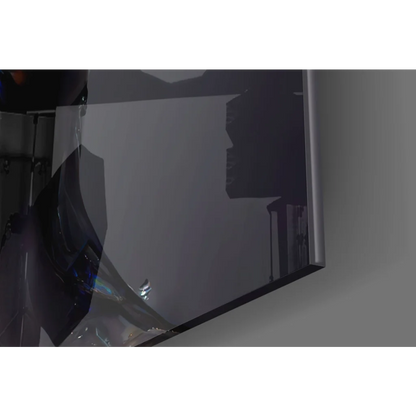 Sleek dark gray rectangular glass wall art mirror with thin metallic frame