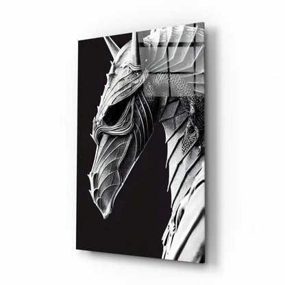 Epic Armored Dragon Head Glass Wall Art Canvas Print | Insigneart USA | vintageantiquesgifts.com