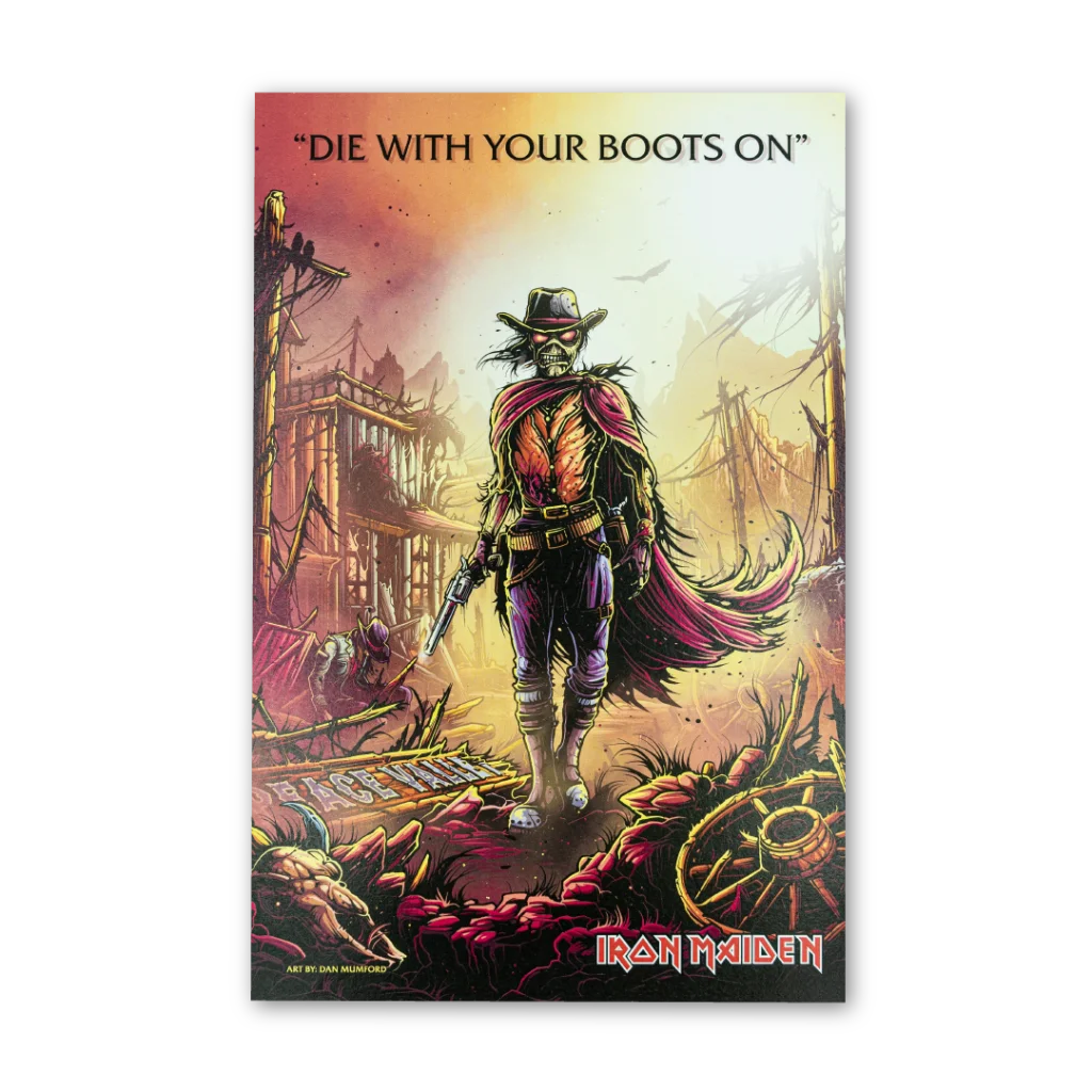 Vibrant Western-themed zombie poster from Iron Maiden Rantz Hoseley Box Set