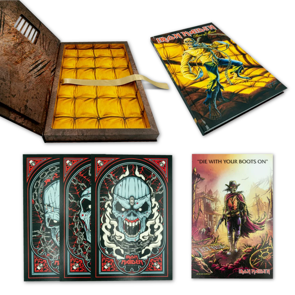 Iron Maiden Piece of Mind Deluxe Asylum Box Set by Rantz Hoseley with collector’s items