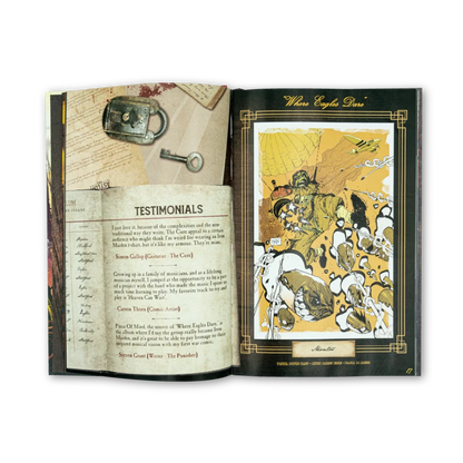 Iron Maiden Piece of Mind Trooper edition cover art with locked book and comic panel by Rantz Hoseley