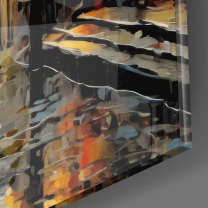 Istanbul Rainy Street Tempered Glass Art with Vibrant Colors | Modern Wall Art Decor | vintageantiquesgifts.com
