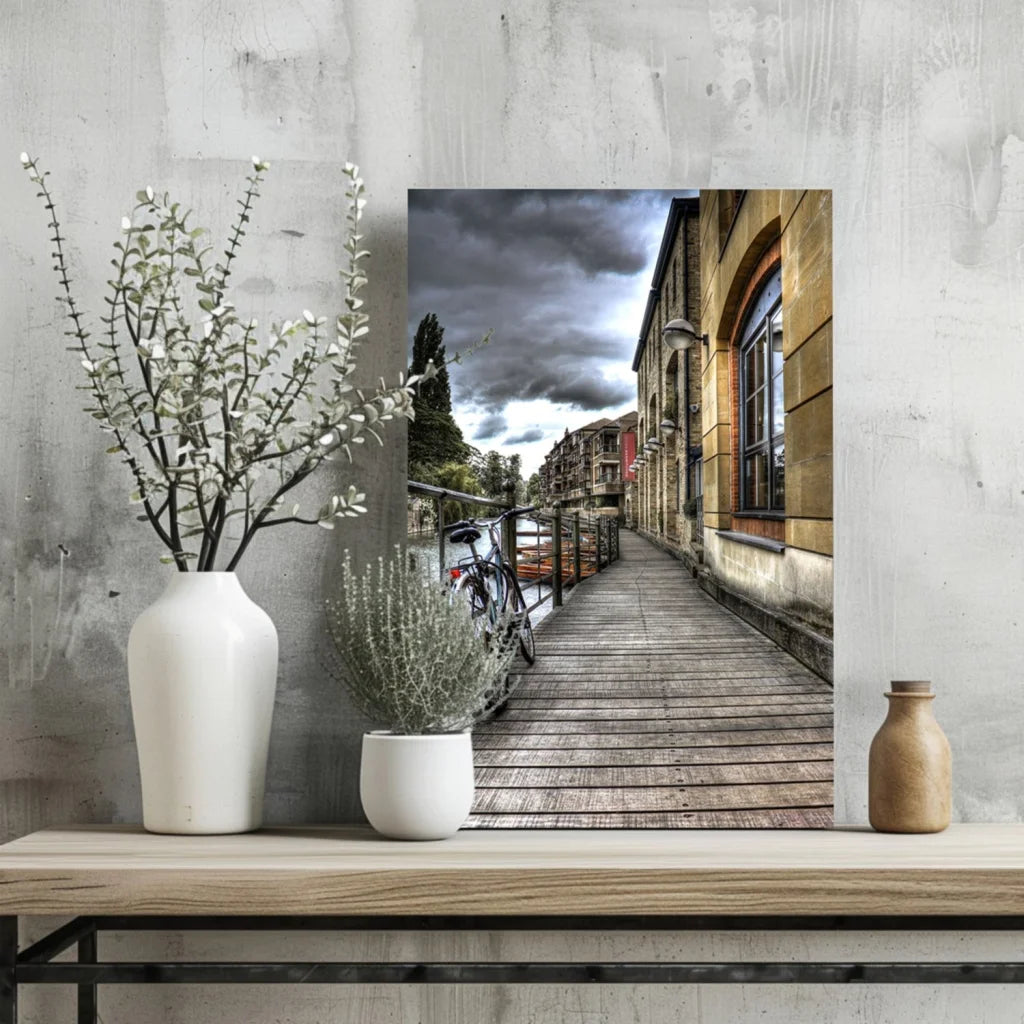 Insigne Aluminum Prints Vintage Bicycle Boardwalk Wall Art | Glass Wall Art Print | vintageantiquesgifts.com
