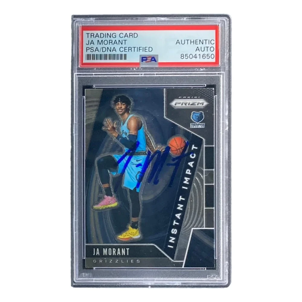 Ja Morant Prizm Instant Impact autographed card with PSA DNA certification