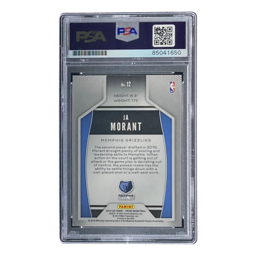 Ja Morant Signed Prizm Card in PSA Certified Graded Protective Case