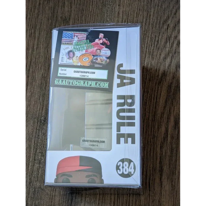 Funko Pop of Ja Rule autographed with COA in protective case, collectible autographed funko pop