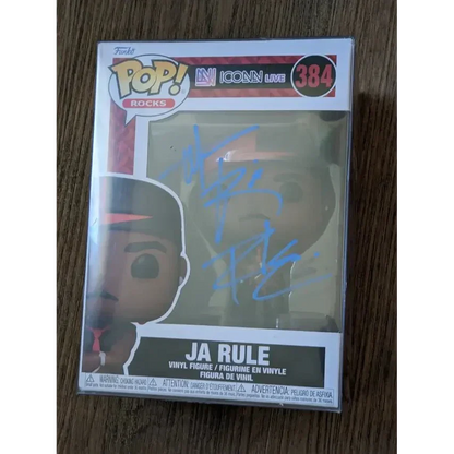 Autographed Funko Pop Ja Rule vinyl figure in protective case, rule autographed funko