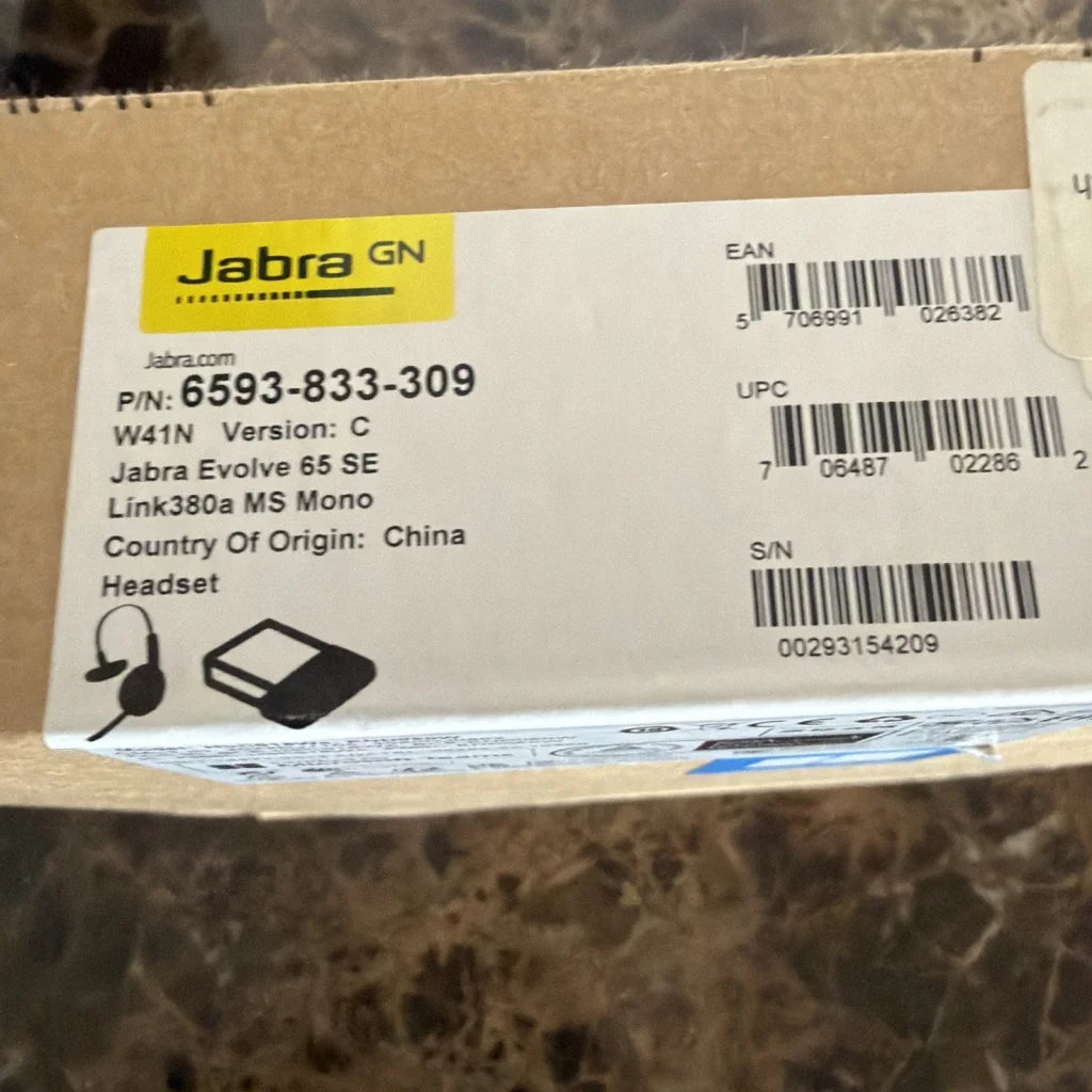 Jabra Evolve 65 SE mono wireless headset in black and silver
