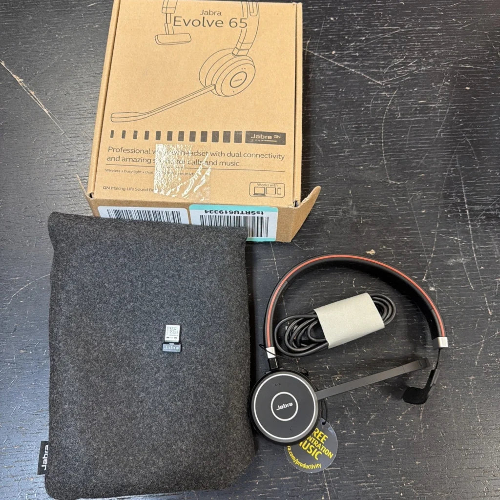 Jabra Evolve 65 SE mono wireless headset with noise cancelling mic