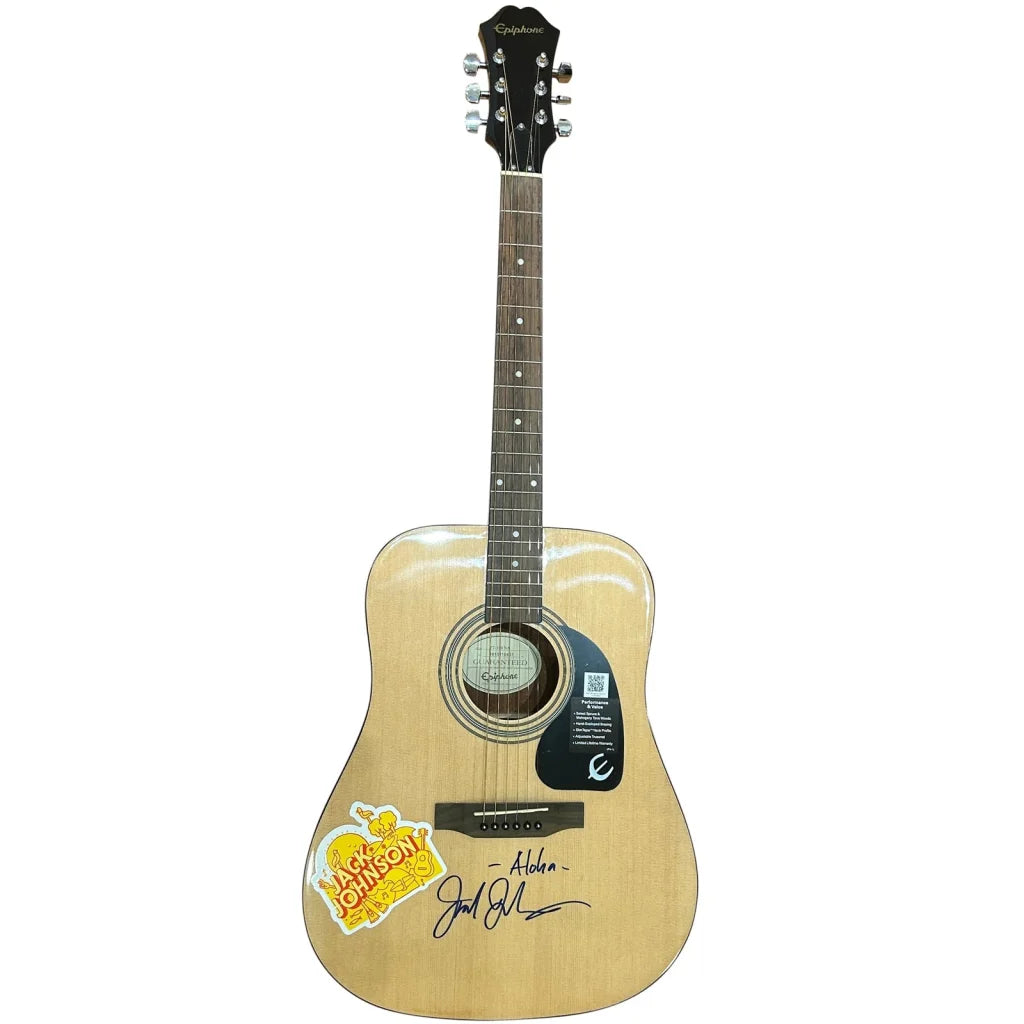 Jack Johnson signed Epiphone acoustic guitar with natural finish