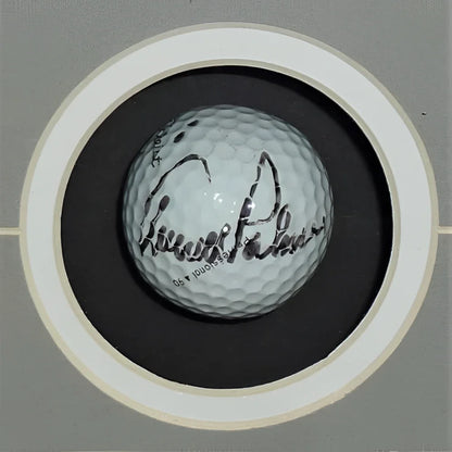 Jack Nicklaus, Arnold Palmer and Gary Player autographed golf ball shadowbox frame