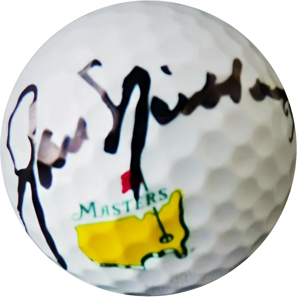 Jack Nicklaus autographed Masters logo golf ball with PSADNA
