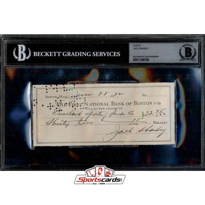 Jack Sharkey heavyweight champion signed 1920s silver check BGS authenticated