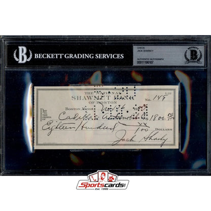 Jack Sharkey boxing heavyweight champion signed authentic check