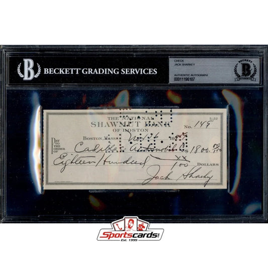 Jack Sharkey boxing heavyweight champion signed authentic check