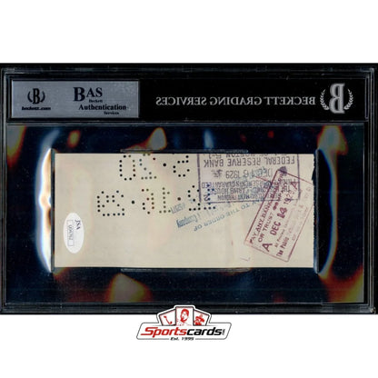 Jack Sharkey Signed Check in Beckett Case, Boxing Heavyweight Champion