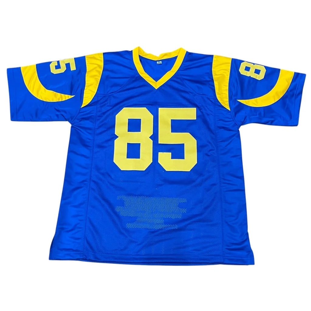 Jack Youngblood autographed Los Angeles career stat custom blue yellow jersey 85