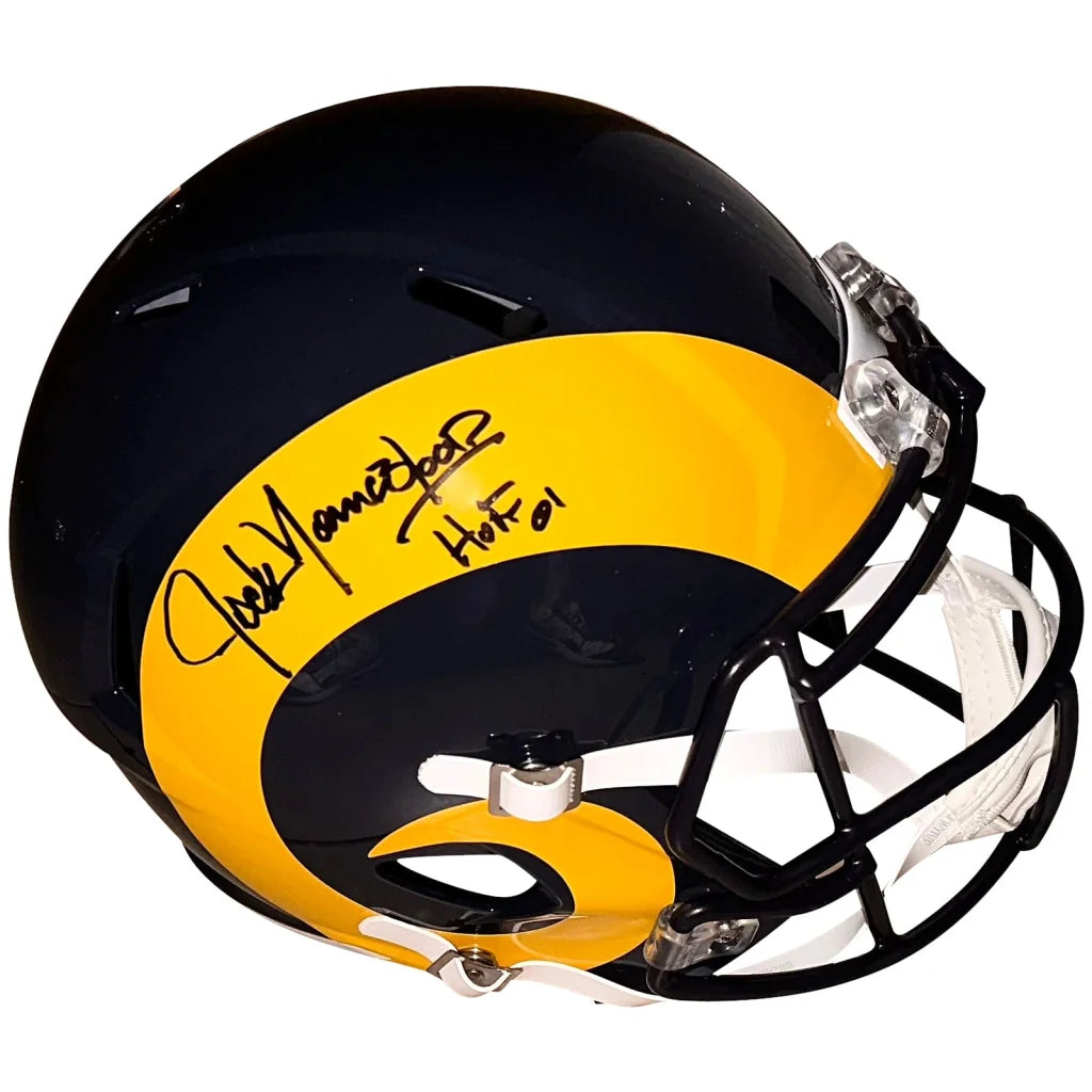Jack Youngblood autographed Los Angeles Rams black and gold helmet with HOF 01