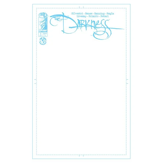 Light blue Darkness comic cover with Jackie Estacado by Marc Silvestri