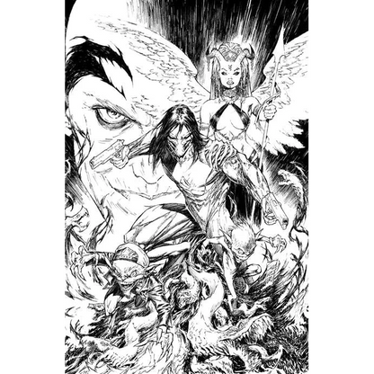 Marc Silvestri’s Jackie Estacado as demonic winged figure with horns and staff
