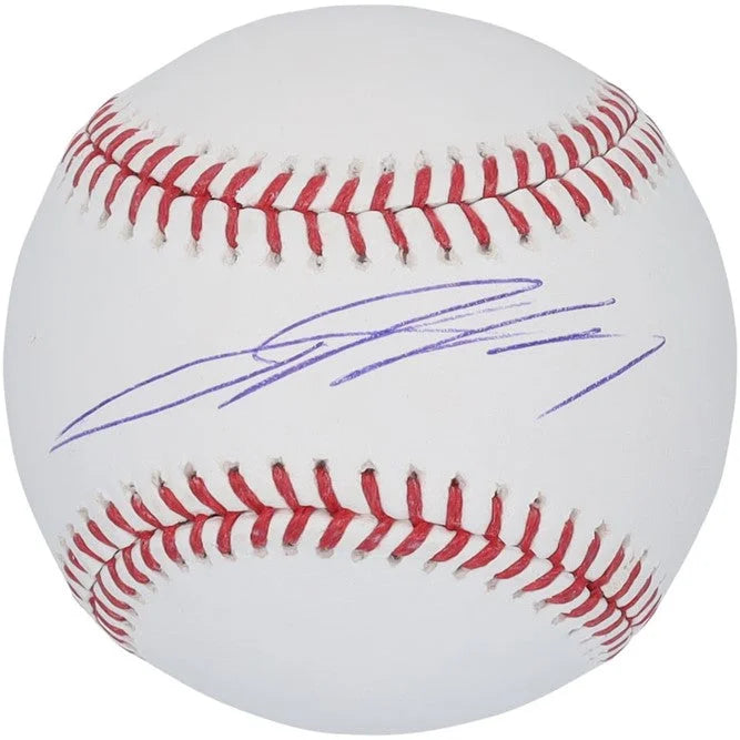 Jackson Holliday autographed MLB baseball with red stitching