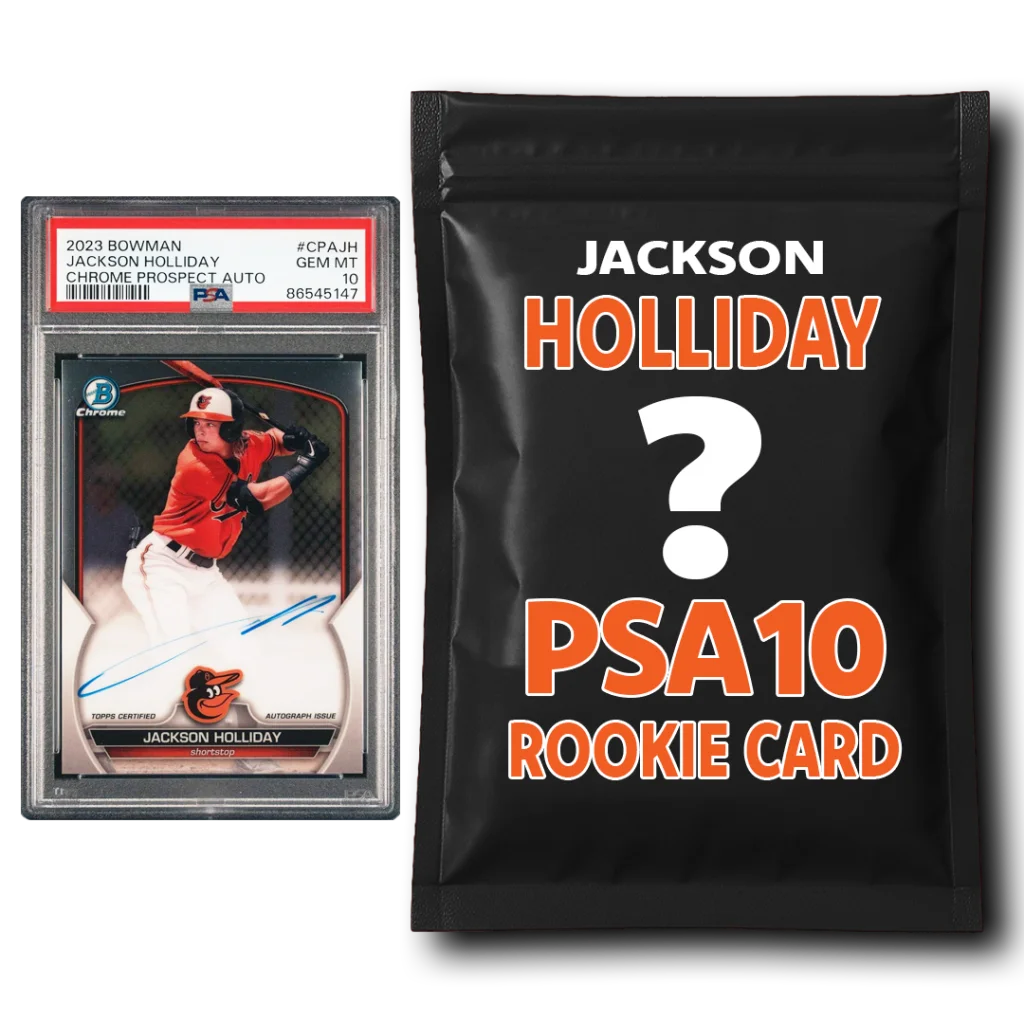 Jackson Holliday PSA 10 Graded Rookie Baseball Card Mystery Pack | Hall of Fame Sports Memorabilia | vintageantiquesgifts.com