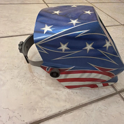 Jackson Safety HSL100 Glory PRO-V auto darkening welding helmet with American flag design