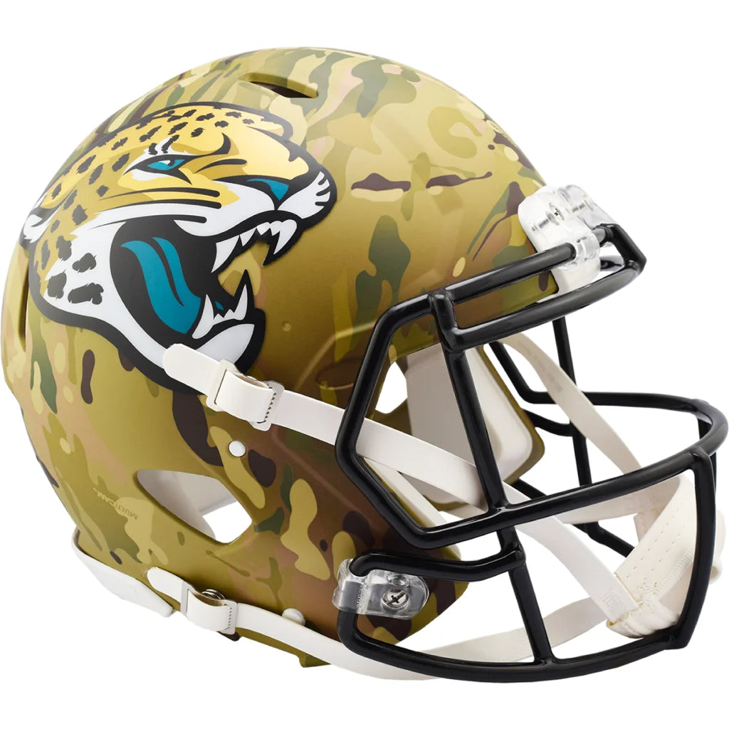Jacksonville Jaguars Authentic Camo Helmet Full Size Riddell | Creative Sports | vintageantiquesgifts.com