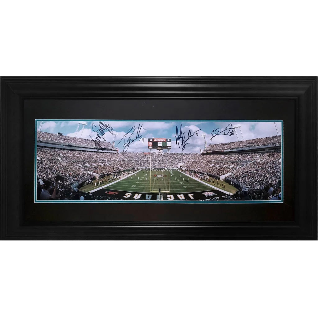 Jacksonville Jaguars deluxe framed panoramic photo with autographs