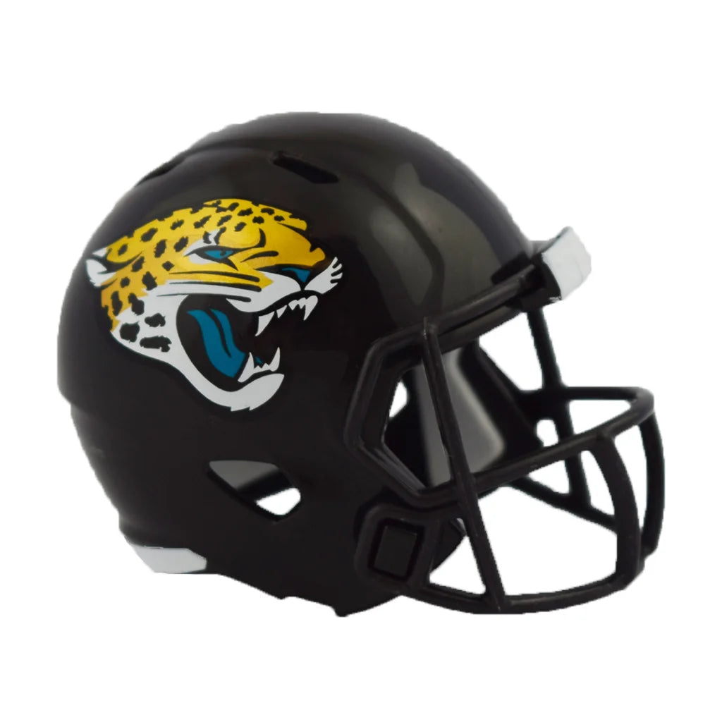 Black Jacksonville Jaguars Riddell Speed Pocket Pro Football Helmet with jaguar design