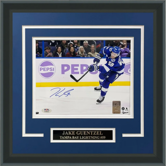 Jake Guentzel autographed Tampa Bay Lightning 8x10 photo in deluxe frame