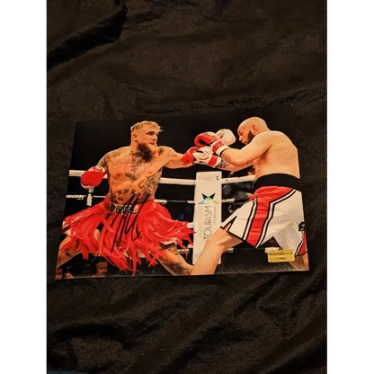 Autographed boxing photo of Jake Paul and Tommy Fury, Jake Paul Auto Signed 8x10 print
