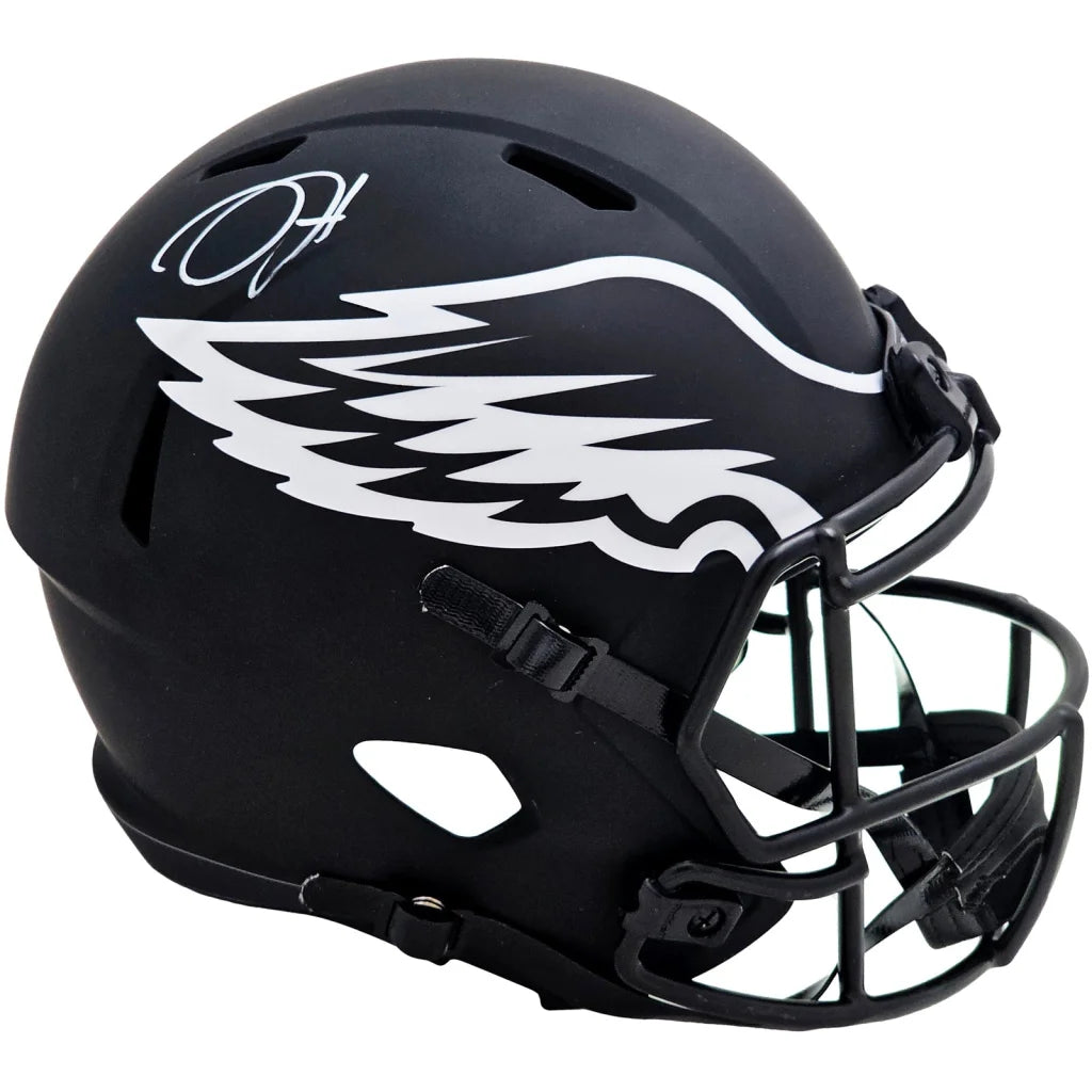 Jalen Hurts autographed Eclipse alternate replica helmet