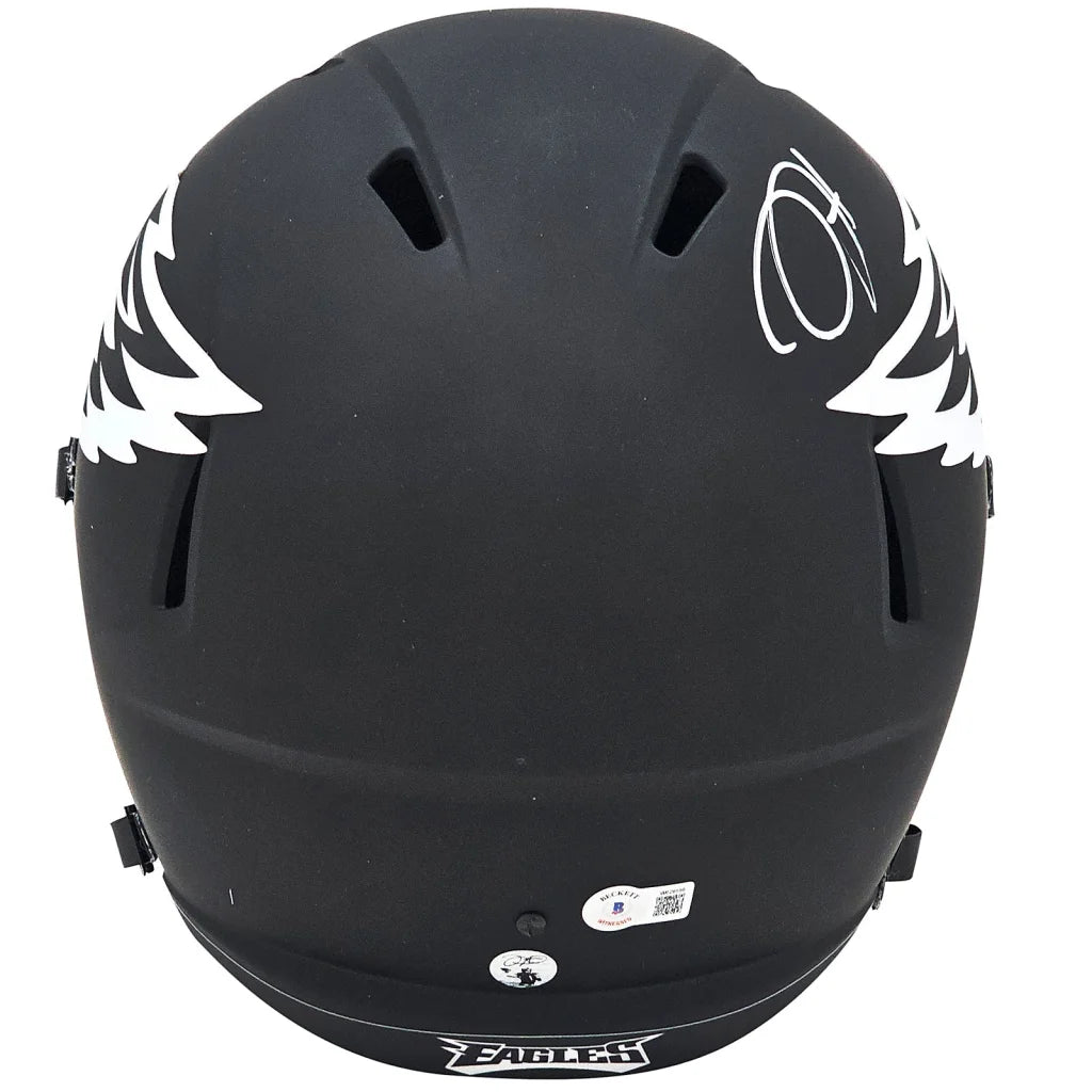 Jalen Hurts autographed Eclipse alternate Eagles replica helmet