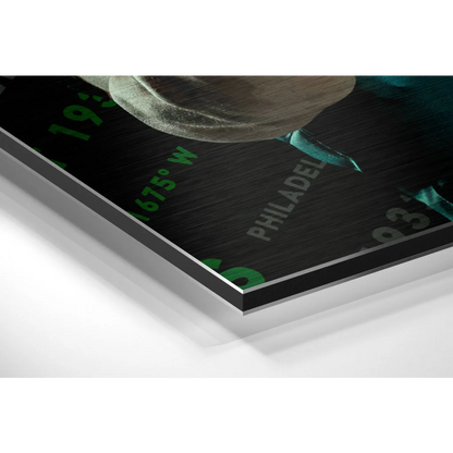 Jalen Hurts Eagles brushed aluminium dibond wall art print