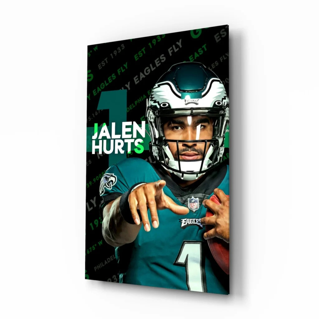 Jalen Hurts Eagles Jersey Canvas Wall Art Print | Insigneart USA | vintageantiquesgifts.com