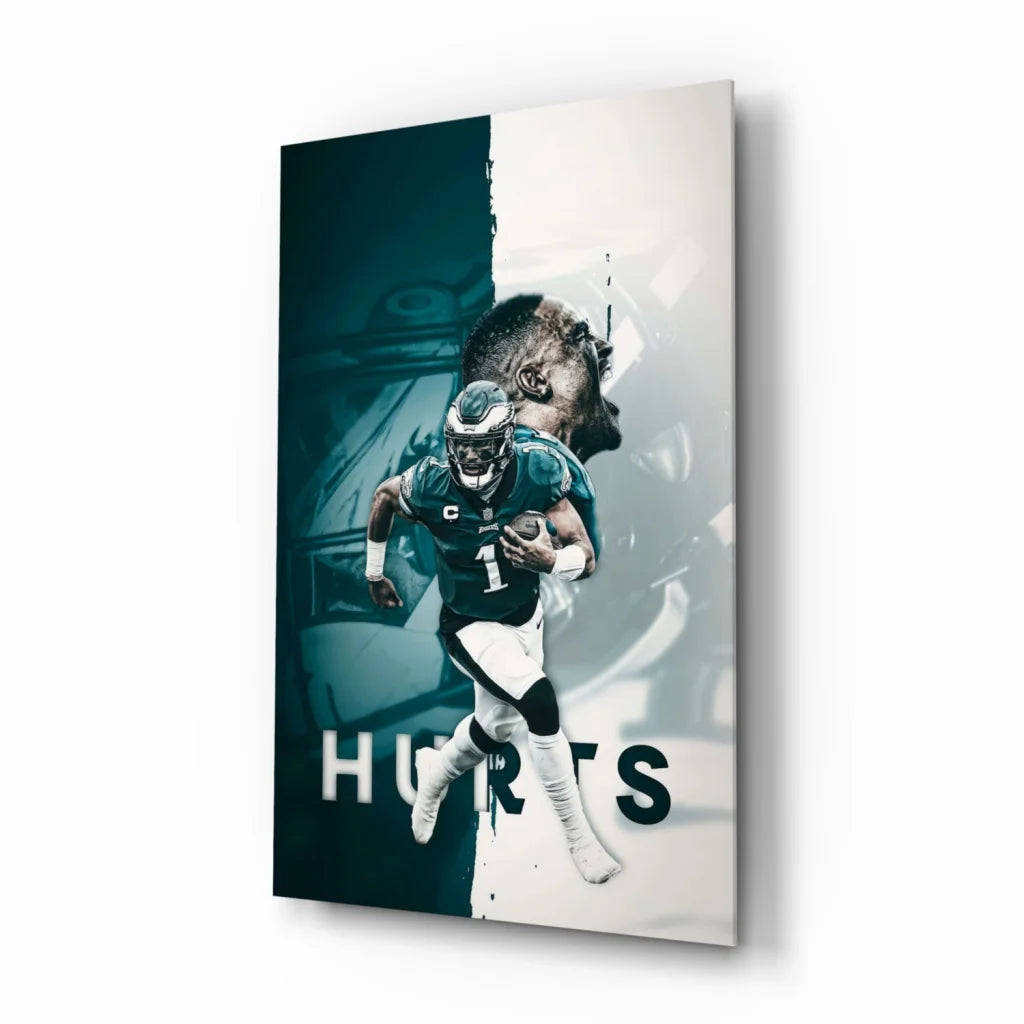 Jalen Hurts Eagles Canvas Wall Art Print | Insigneart USA | vintageantiquesgifts.com