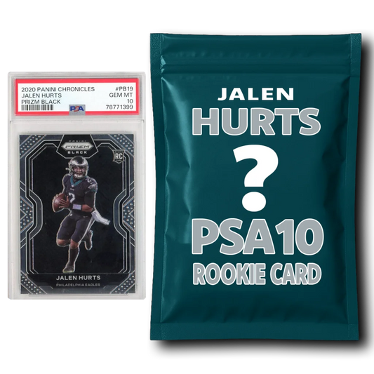 Jalen Hurts PSA 10 Graded Football Rookie Card Mystery Pack | Hall of Fame Sports Memorabilia | vintageantiquesgifts.com