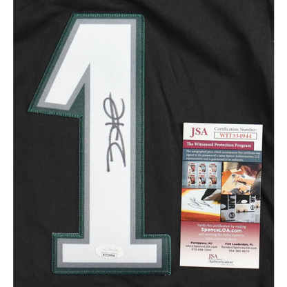 Autographed Jalen Hurts 1 jersey with JSA certification for Eagles fans