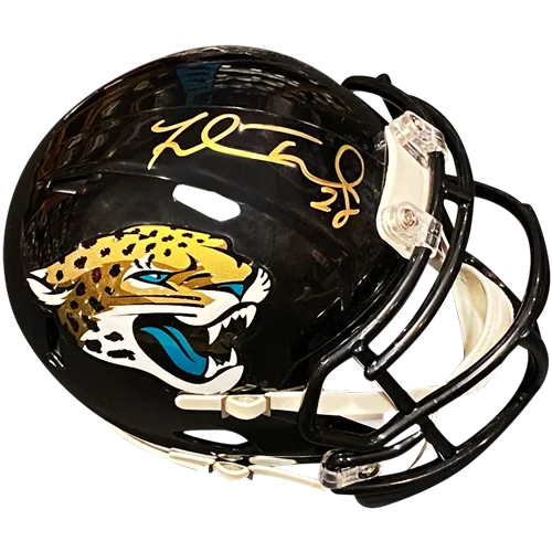 Black Jalen Ramsey signed Jaguars mini helmet with jaguar logo