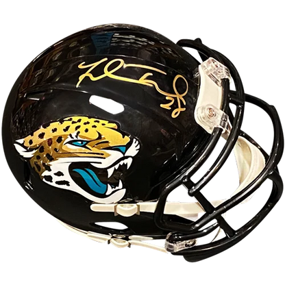 Black Jalen Ramsey signed Jaguars mini helmet with jaguar logo