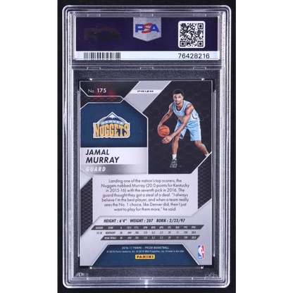Jamal Murray Panini Prizm Starburst Rookie Card Autographed showcasing graded jamal murray card