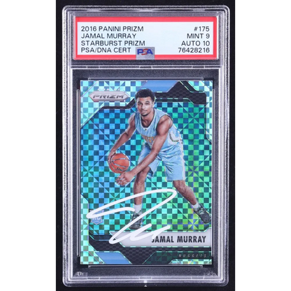 Jamal Murray Panini Prizm Starburst Rookie Card with autograph and graded 2016 Panini Prizm