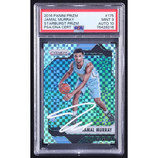 Jamal Murray Panini Prizm Starburst Rookie Card with autograph and graded 2016 Panini Prizm