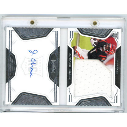 JaMarr Chase rookie jersey autograph card with dual panels and authentication