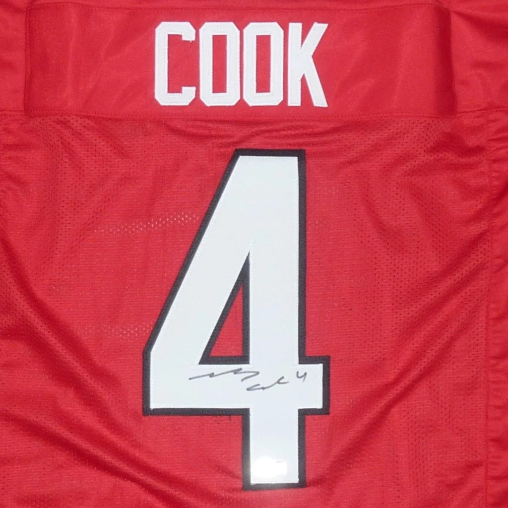 James Cook autographed Georgia Bulldogs red mesh jersey #4