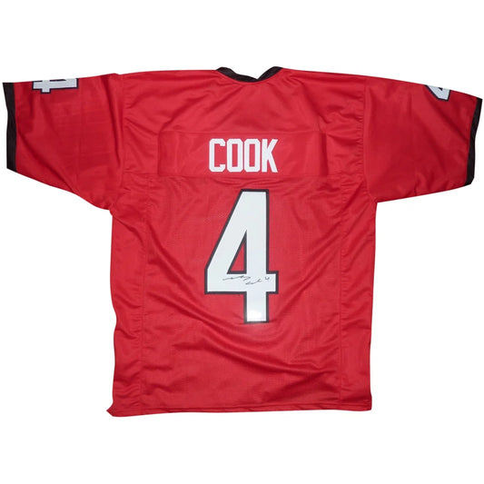 James Cook autographed Georgia Bulldogs red jersey with white Cook #4