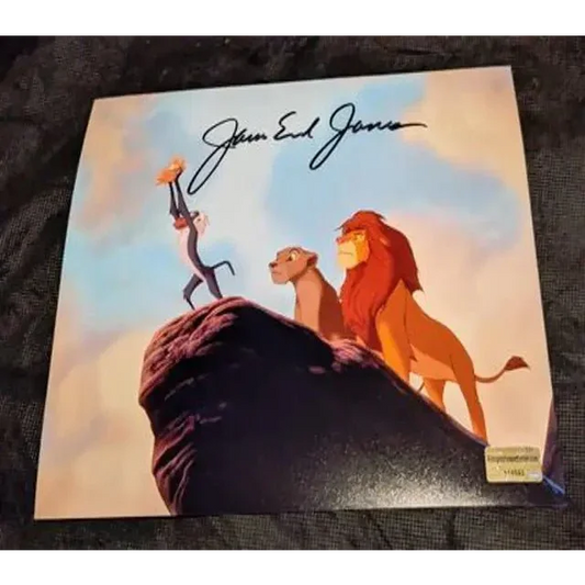James Earl Jones auto signed Lion King print with Rafiki holding Simba and Mufasa watching